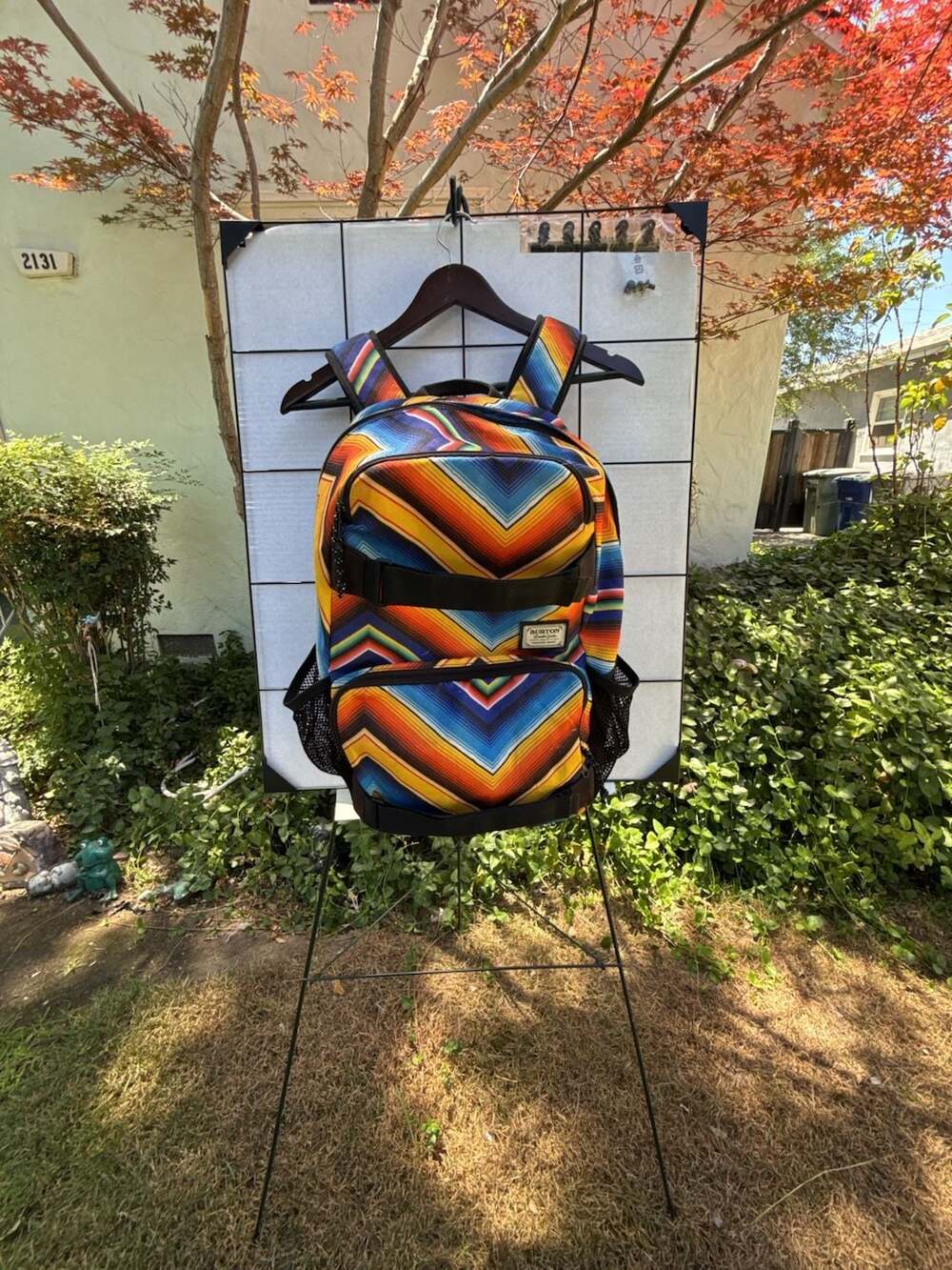Burton Durable Goods Multi-Color Chevron Pattern Backpack